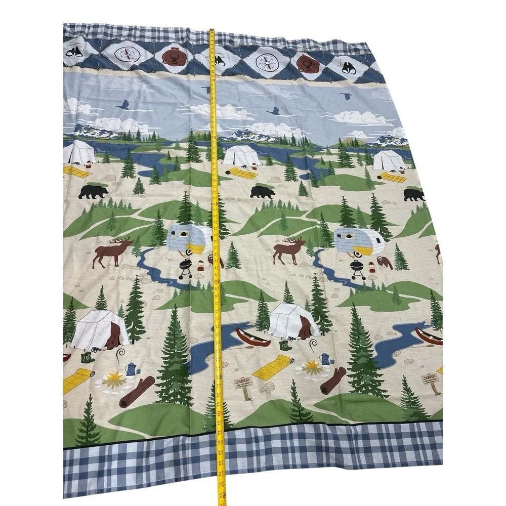 Camping Shower Curtain Camper Cabin Lake House Matching‎ Hooks  72